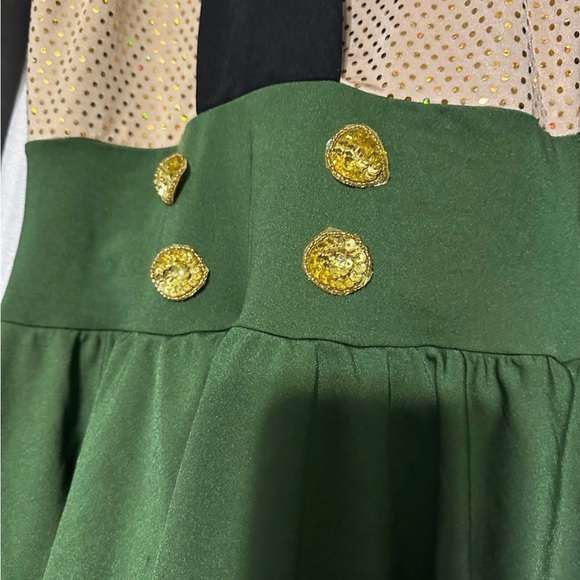 Elegant Green and Black Kids Dance Costume - Picture 2 of 8